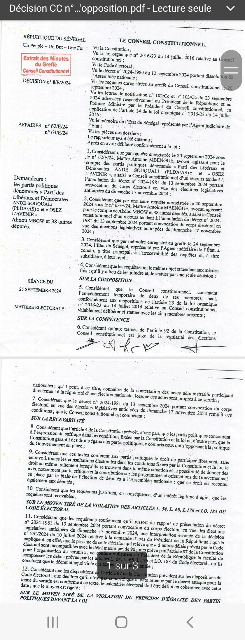 Le Conseil constitutionnel déboute Khalifa Sall et Cie et confirme la date des législatives Le Conseil constitutionnel déboute Khalifa Sall et Cie et confirme la date des législatives