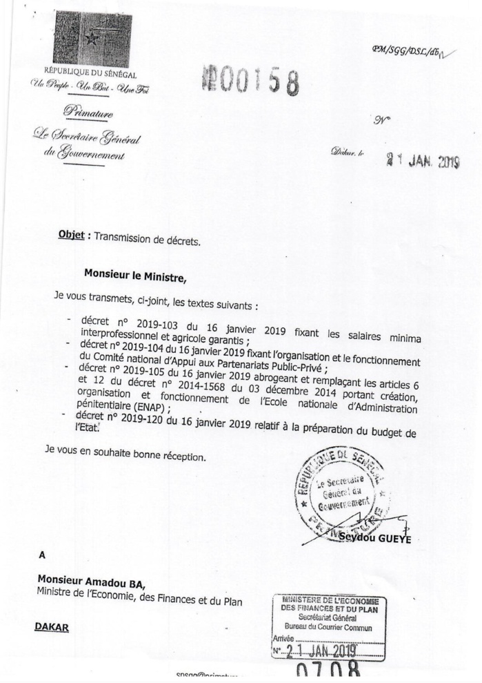 Carnage financier : voici la preuve que le ministre Cheikh Diba «n'a aucune responsabilité directe sur les chiffres évoqués» (Documents) Carnage financier : voici la preuve que le ministre Cheikh Diba «n'a aucune responsabilité directe sur les chiffres évoqués» (Documents)