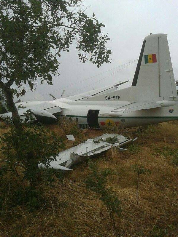 L'image du crash de l'avion de l'armée sénégalaise à Kaye
