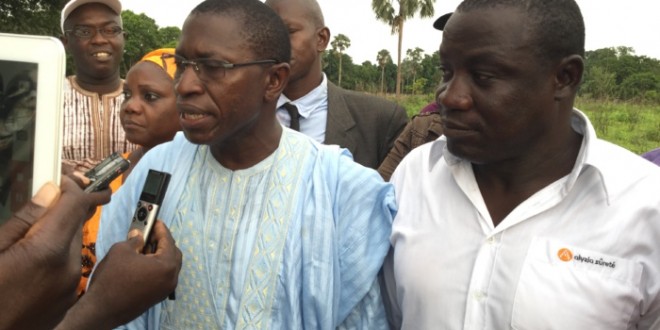 Mamina Camara, président du Conseil départemental de Bignona (au micro)