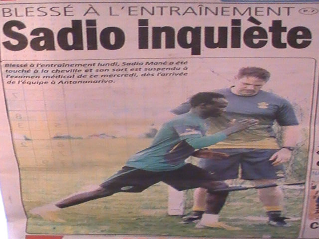 Madagascar/Sénégal de ce vendredi: touché à la cheville, Sadio inquiète