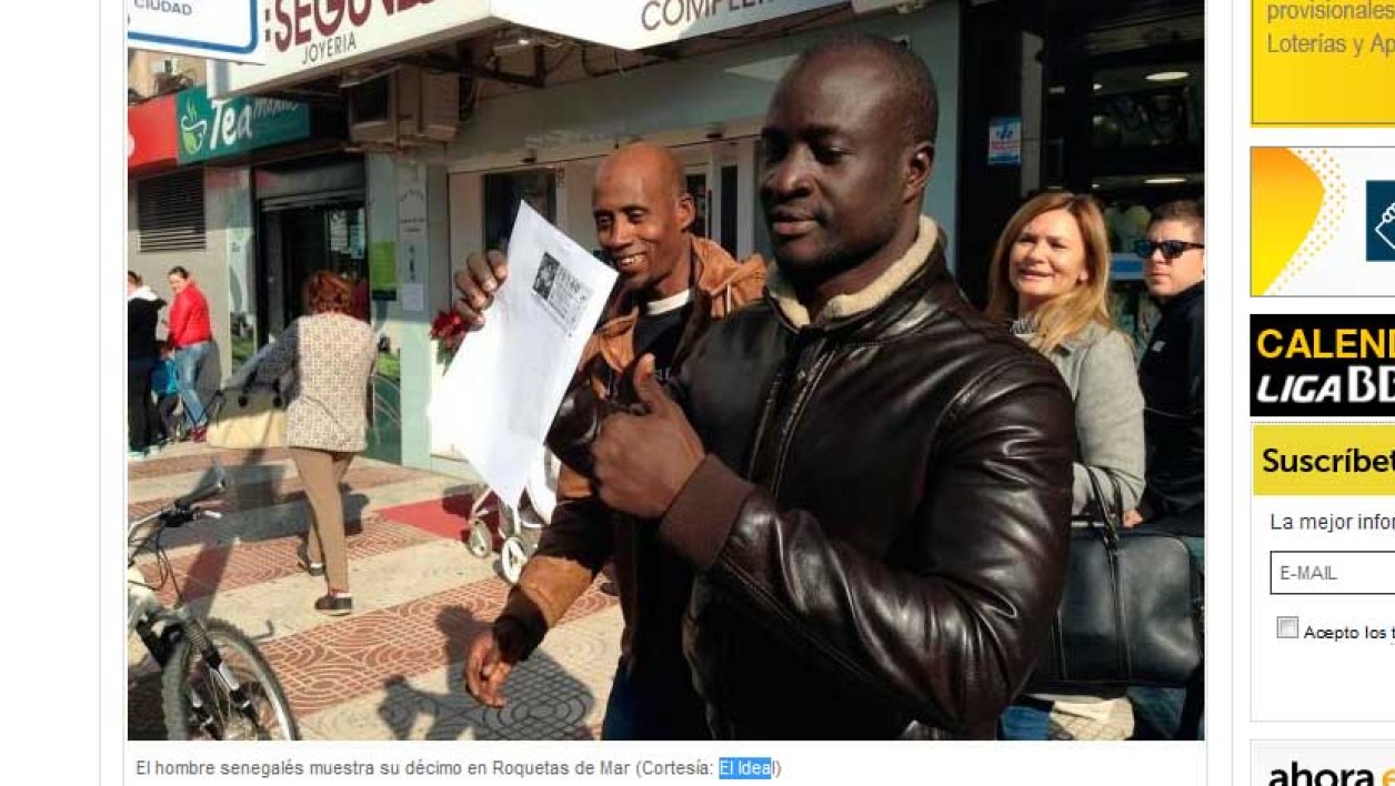 "Loterie de Noël" espagnole: Un migrant sénégalais gagne plus de 262 millions FCFA