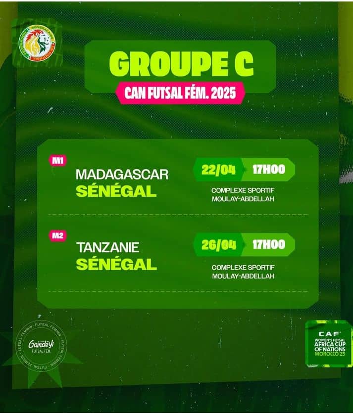 Futsal Féminin : le Sénégal affrontera le Maroc en amical