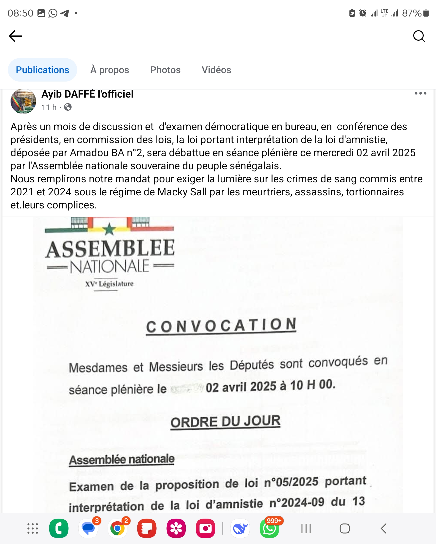 Ayib Daffé répond à la société civile : "la loi sera débattue en séance plénière"