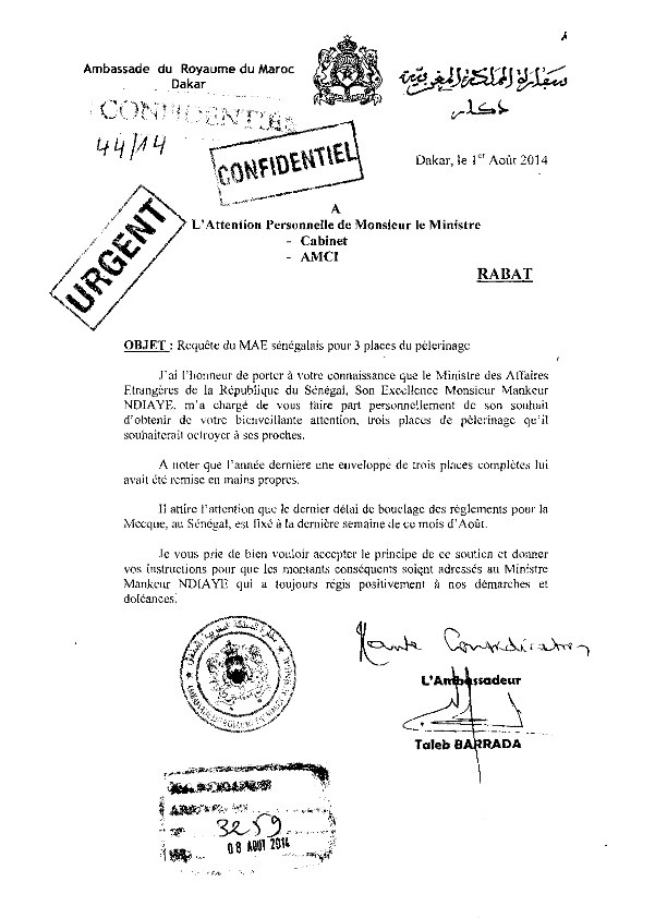 «Monsieur le Président, lavez l'honneur perdu du Sénégal devant la Royaume du Maroc », (Senegaal bi ñu bëgg)