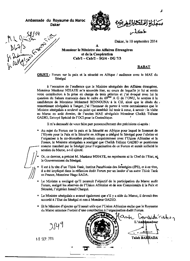 Après le démenti de l’Ambassade: le site marocain revient à la charge et enfonce Mankeur Ndiaye