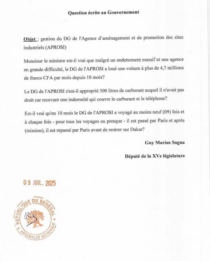 Lotissements irrégulières, mauvaises routes... : Guy Marius Sagna adresse plusieurs questions écrites au gouvernement