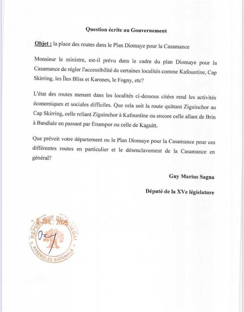 Lotissements irrégulières, mauvaises routes... : Guy Marius Sagna adresse plusieurs questions écrites au gouvernement