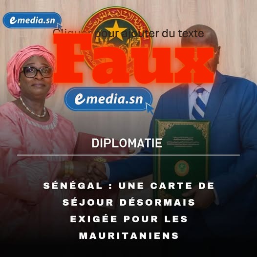 Faux : le Sénégal n’a pas pris de mesures de réciprocité contre la Mauritanie