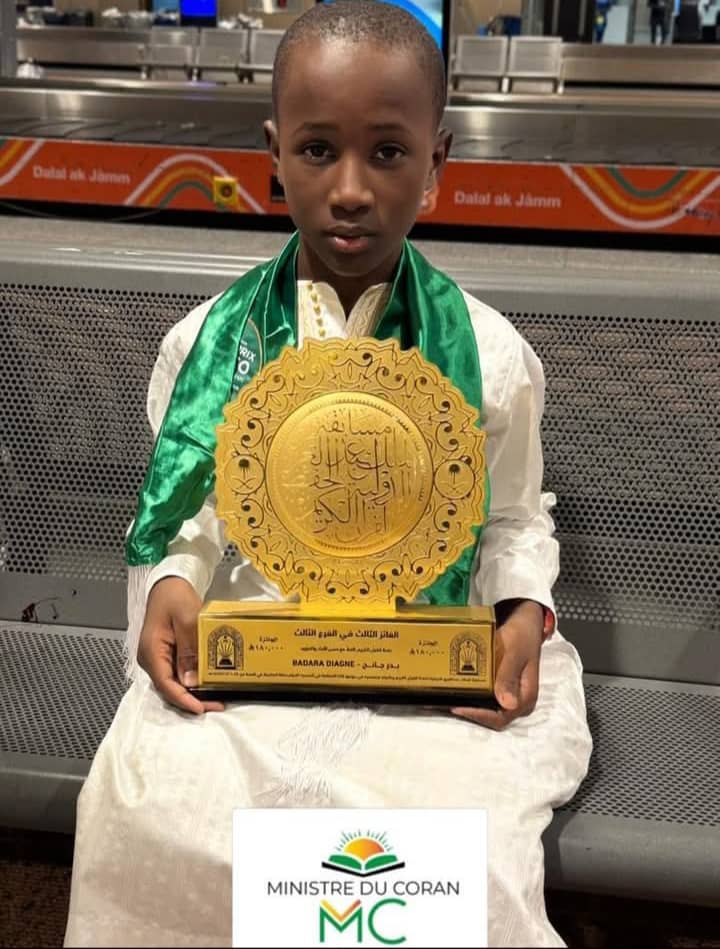 Arabie Saoudite : le Sénégalais Alioune Badara Diagne, 11 ans, se classe 3ᵉ au prestigieux concours international de mémorisation du Saint Coran