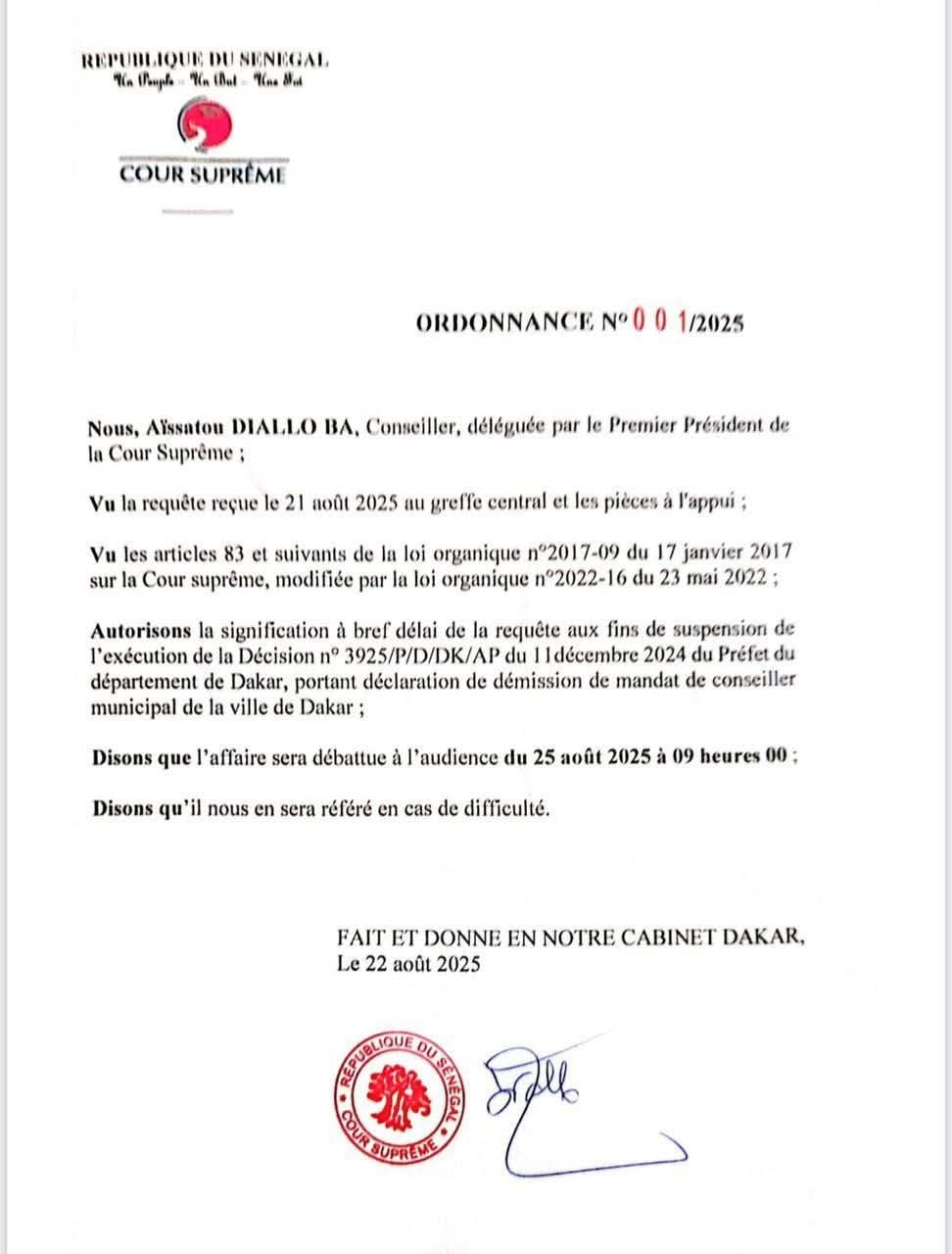 Requête de Barthélémy Dias : la Cour suprême prend acte et annonce une audience ce lundi 25 août 