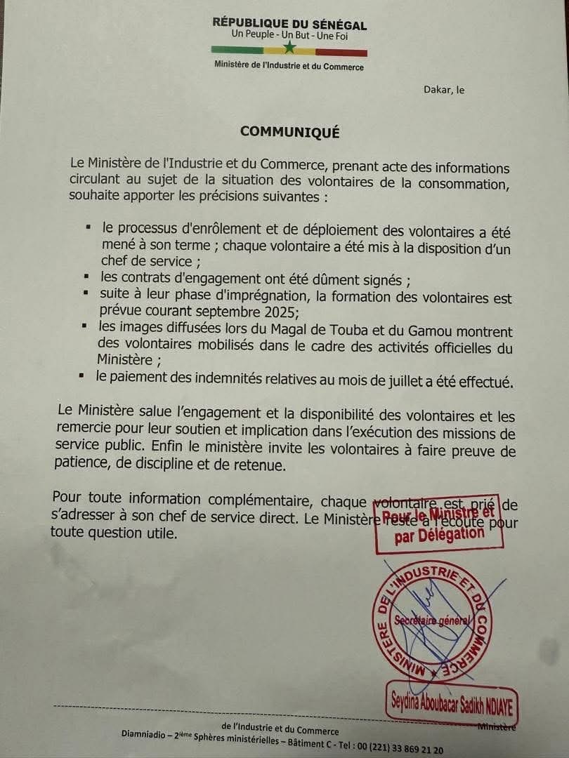 Volontaires de la consommation : le ministère apporte des précisions