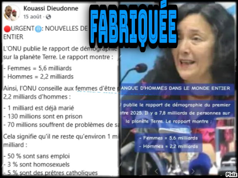 Fabriqué : l'ONU n'a pas publié de rapport révélant un "manque d'hommes dans le monde entier"