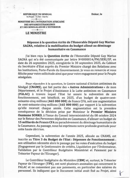 Blocages du déminage en Casamance, la gestion des licences d'Importation de riz (DIPA) : le gouvernement répond à Guy Marius Sagna
