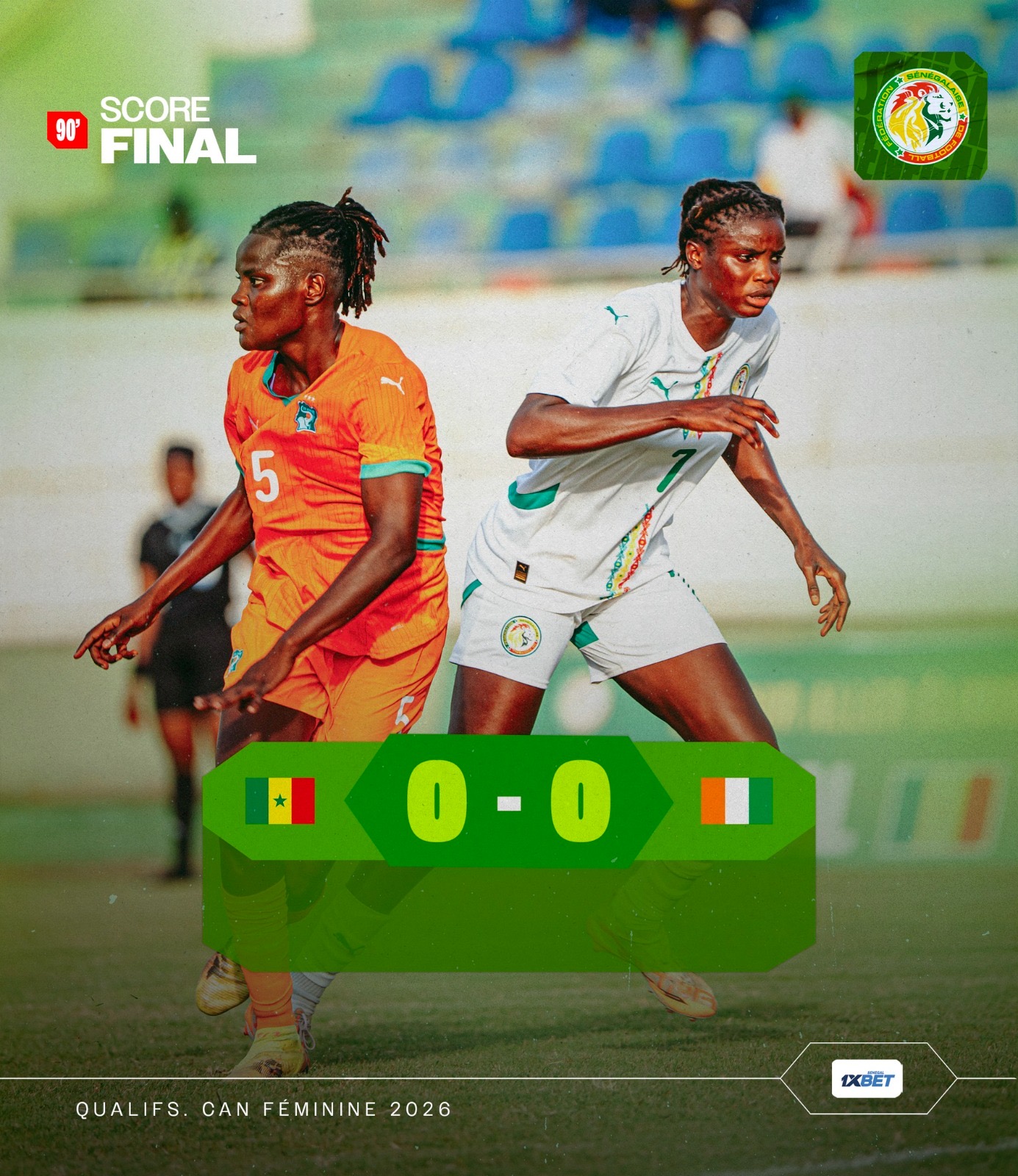 Éliminatoires CAN féminine 2026 : Les “Lionnes” du Sénégal tiennent tête à la Côte d’Ivoire à Thiès (0-0)