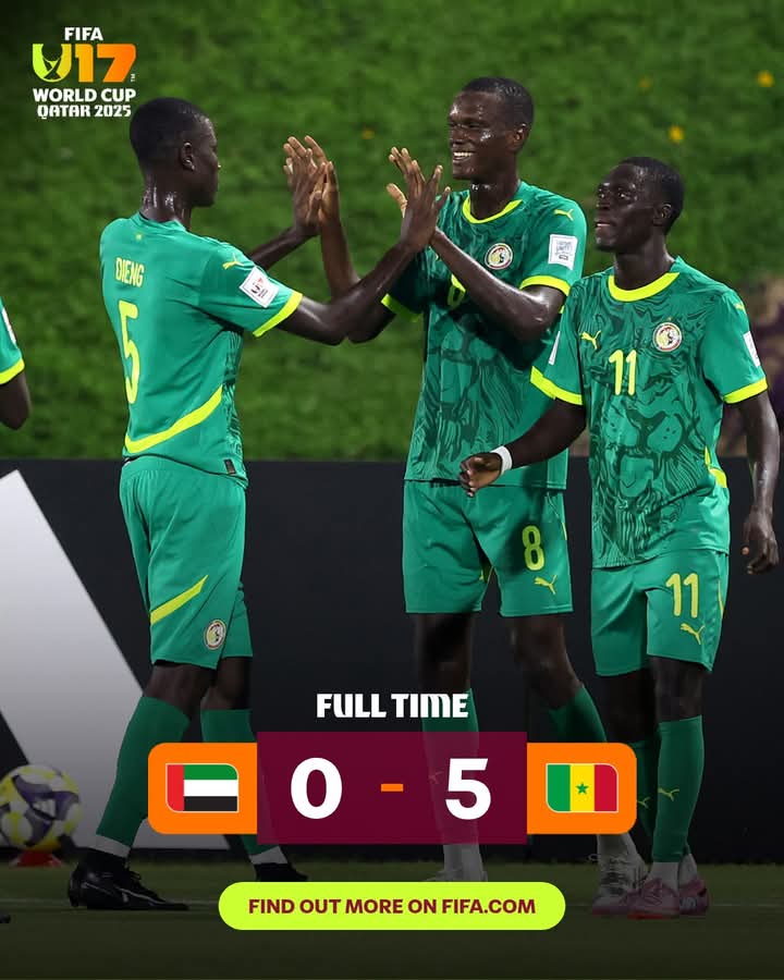 Mondial U17 : le Sénégal écrase les Émirats arabes unis et se qualifie pour les 16es de finale