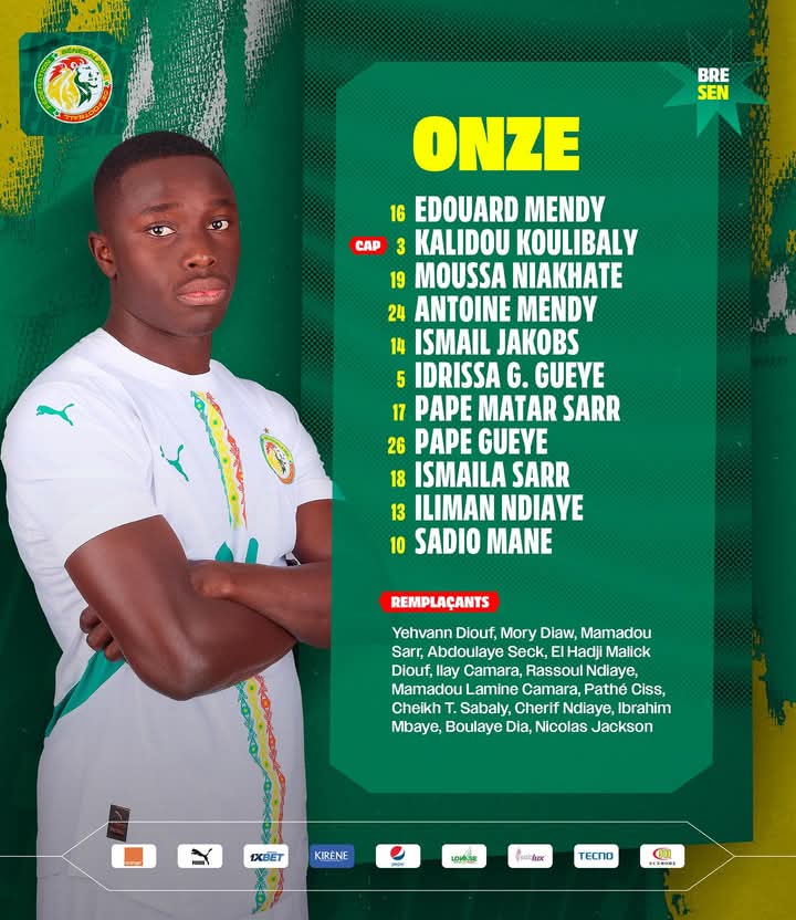 Amical Brésil-Sénégal : le onze de départ des "Lions" avec Ismaïl Jakobs et Antoine Mendy