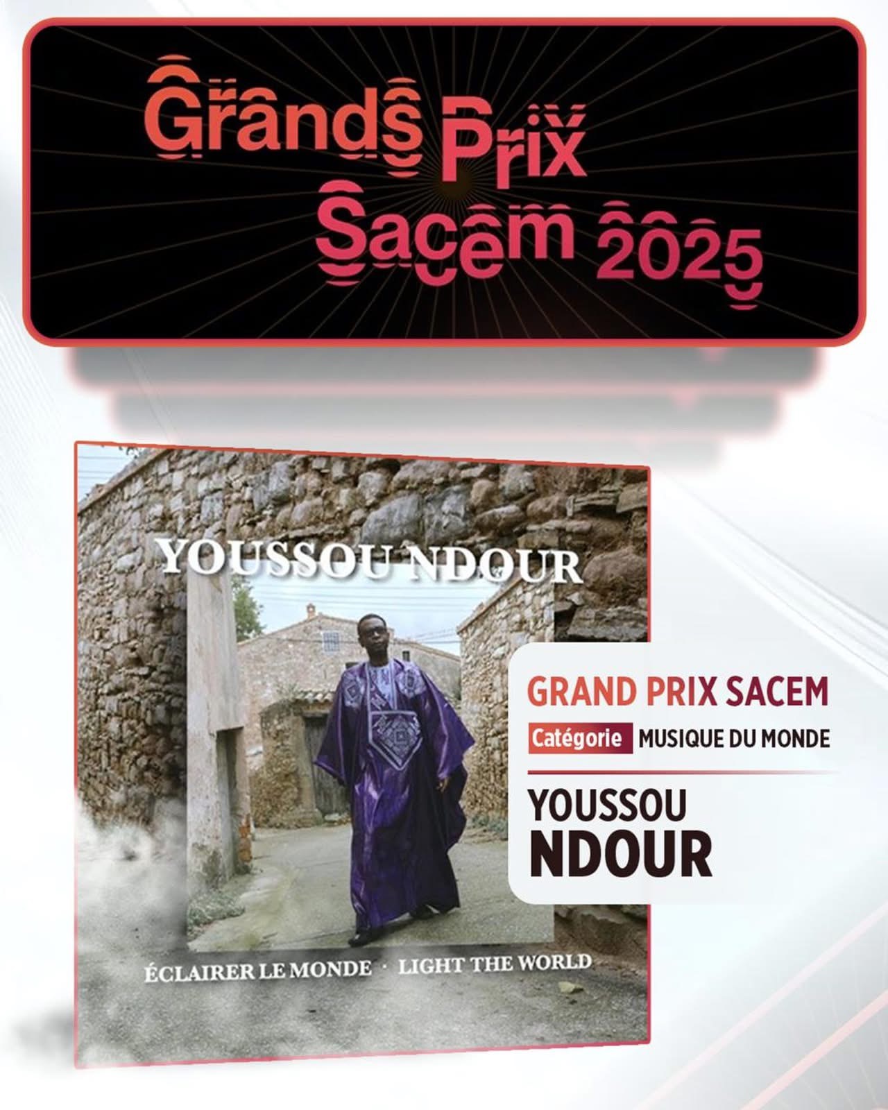 Youssou Ndour reçoit le Grand Prix Sacem 2025 