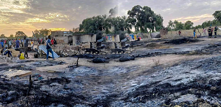 Kaffrine : un incendie détruit trois (3) maisons, du bétail et des vivres à Lour Escale