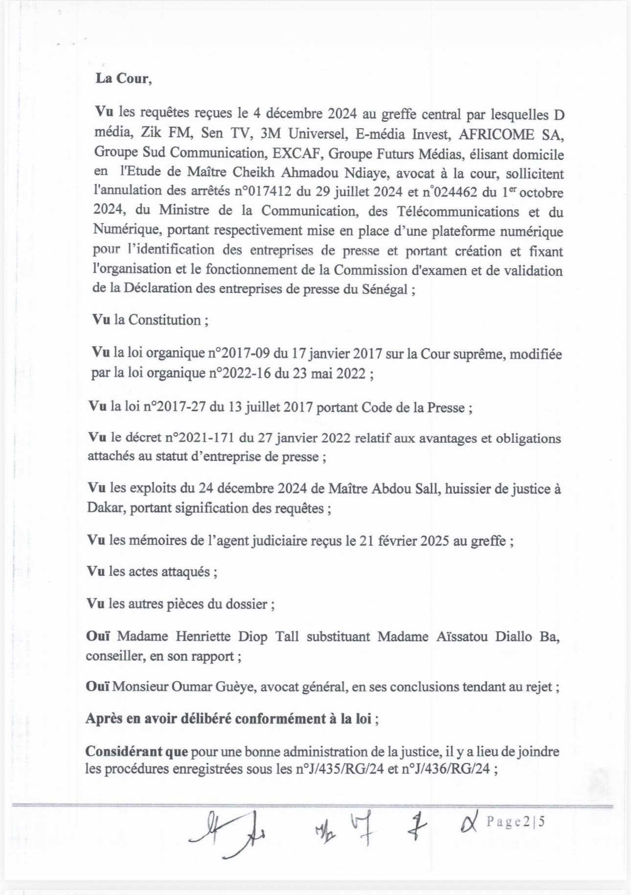 Bras de fer État–médias : la décision de la Cour suprême portant annulation des arrêtés du ministère de la Communication