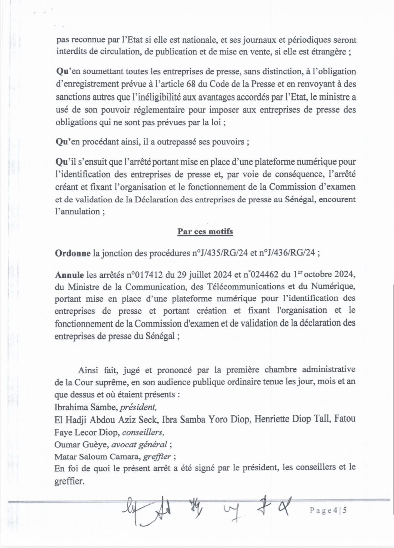 Bras de fer État–médias : la décision de la Cour suprême portant annulation des arrêtés du ministère de la Communication