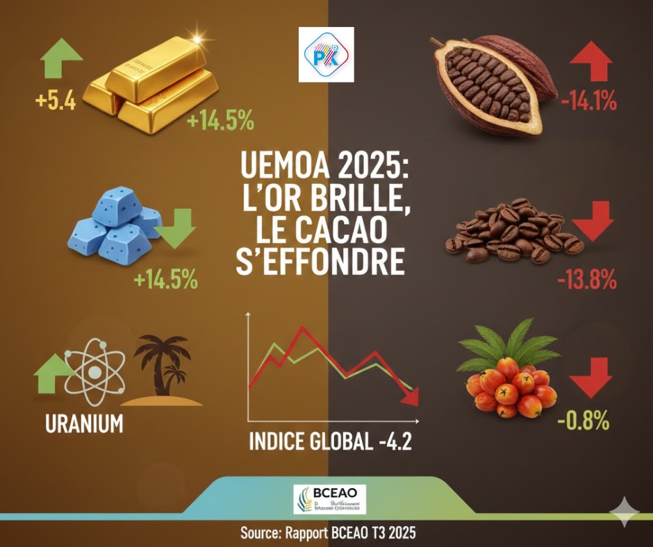 UEMOA  2025 : L’or et le phosphate brillent, le cacao et le café boivent la tasse