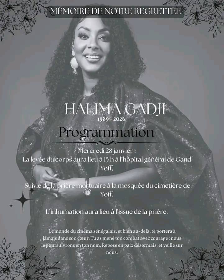 Hôpital général de Grand Yoff : la levée de corps de l’actrice Halima Gadji prévue ce mercredi à 15 heures