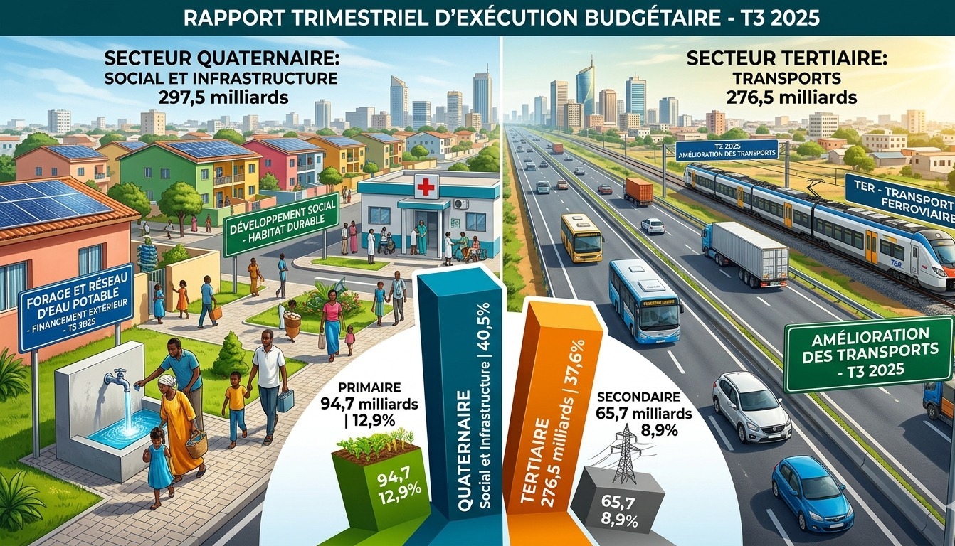 Exécution budgétaire 2025: le secteur quaternaire et les transports captent l’essentiel des financements extérieurs
