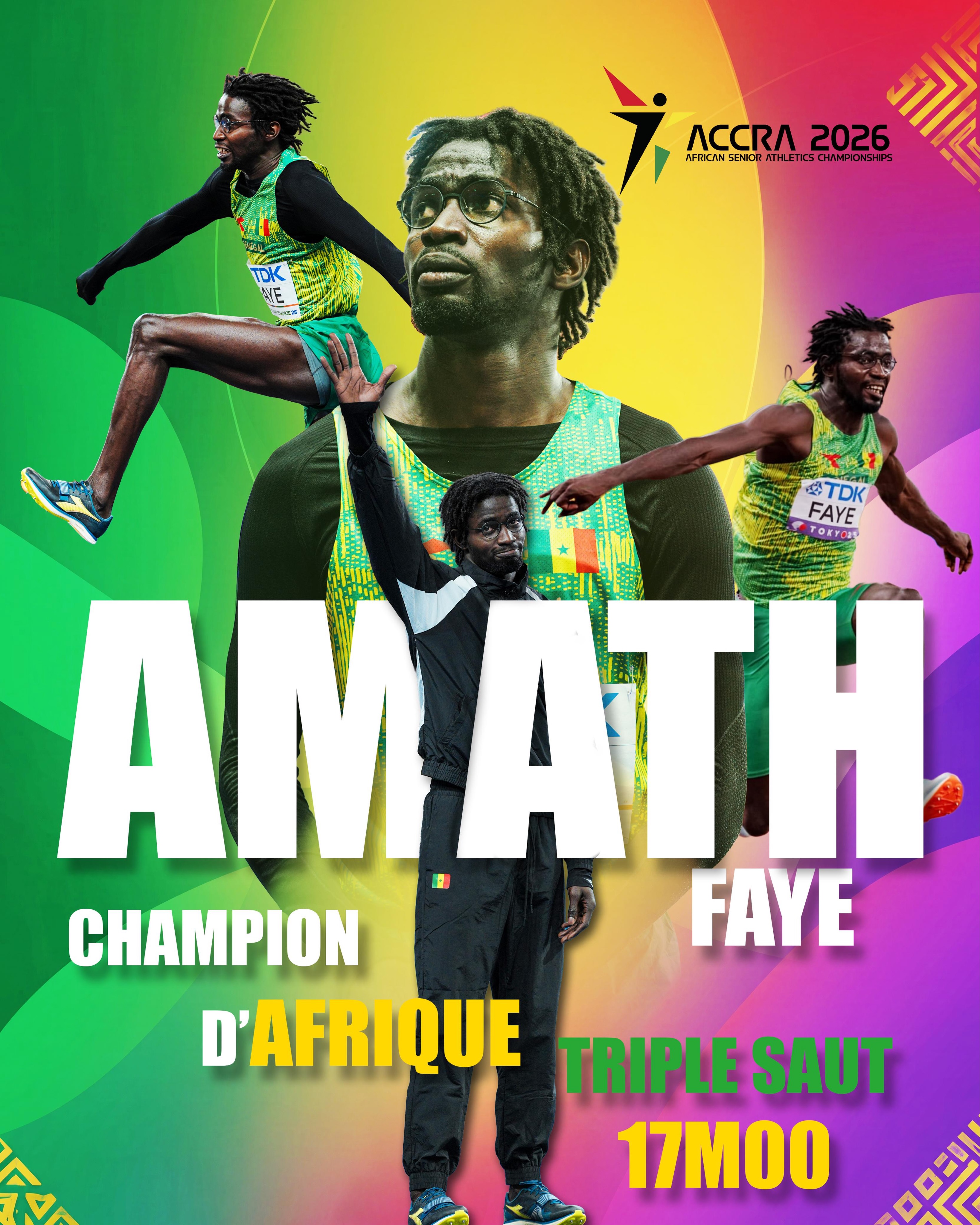 Championnats d'Afrique d'athlétisme : Amath Faye décroche l’or au triple saut