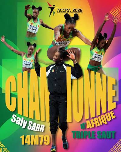 Athlétisme : Saly Sarr conserve son titre africain du triple saut