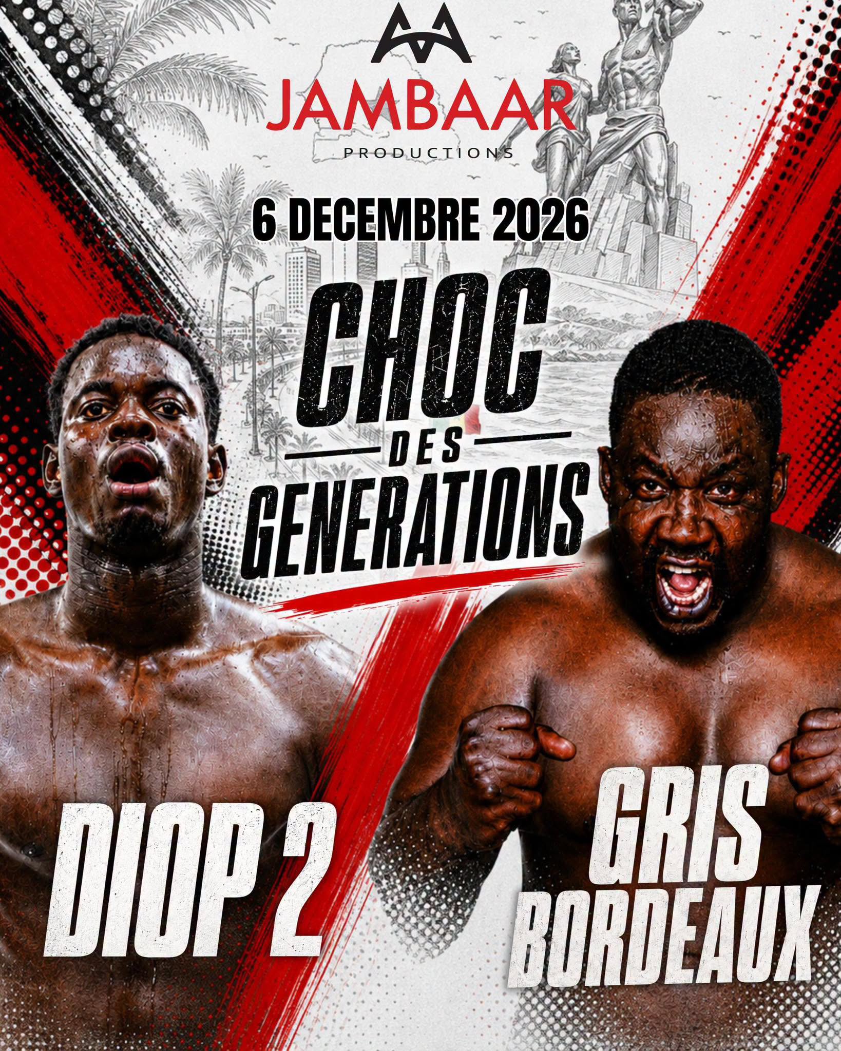 Lutte : Jambaar Productions officialise le choc des générations Gris Bordeaux – Diop 2 
