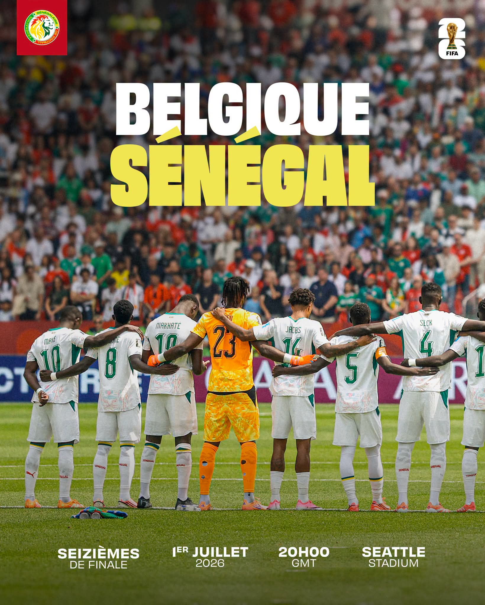 Coupe du monde 2026 : le Sénégal affrontera la Belgique en 16e de finale