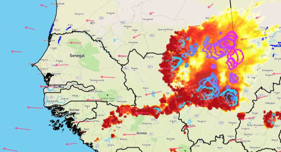 Alerte météo : l’Anacim annonce l’arrivée ce soir d’un système pluvio-orageux sur plusieurs régions du Sénégal 