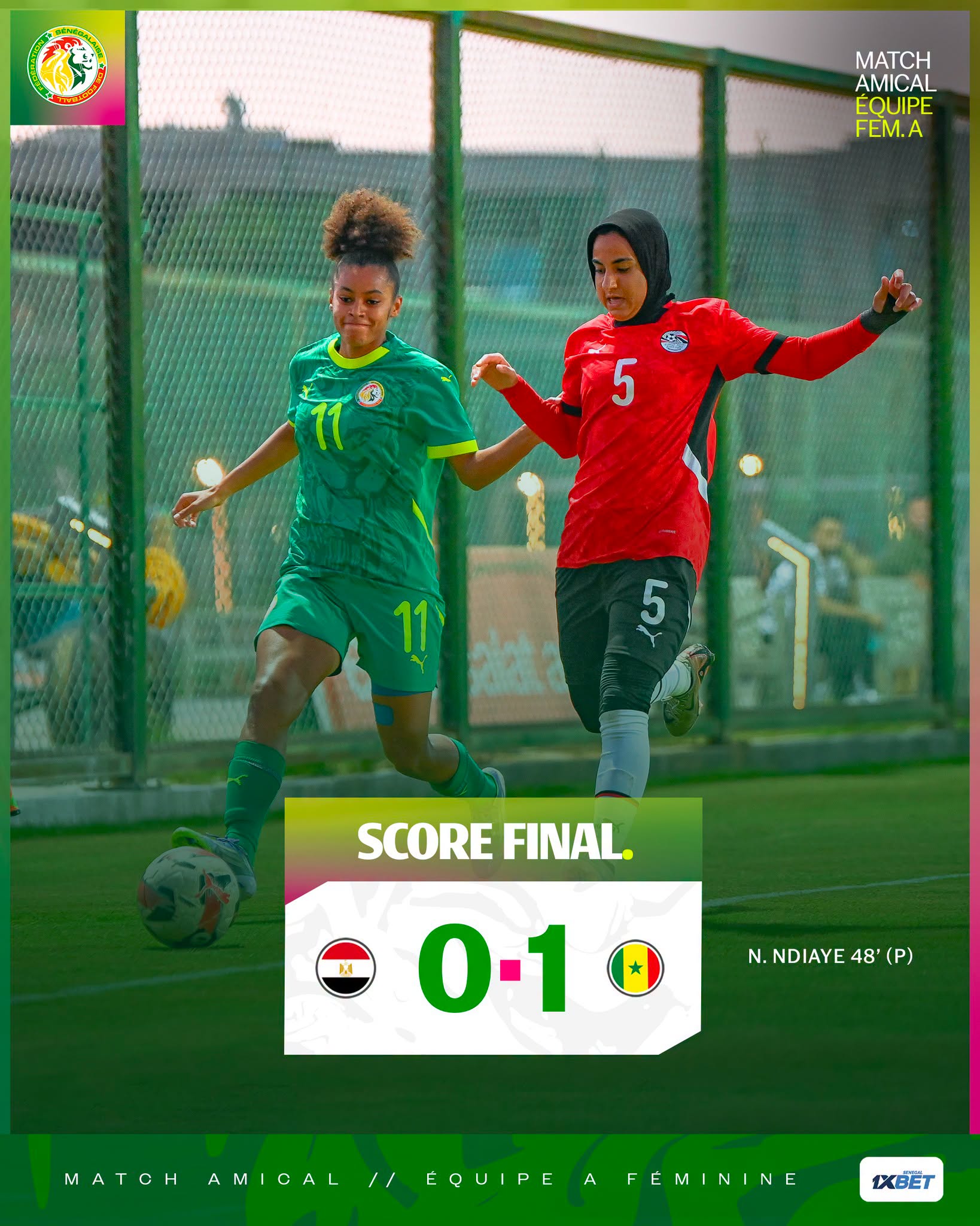 Préparation CAN féminine 2026 : les “Lionnes” s'imposent face à l'Égypte grâce à Nguenar Ndiaye