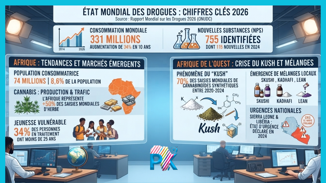 ​  Drogues de synthèse : l'Afrique de l'Ouest en première ligne avec 70 % des saisies mondiales de cannabinoïdes