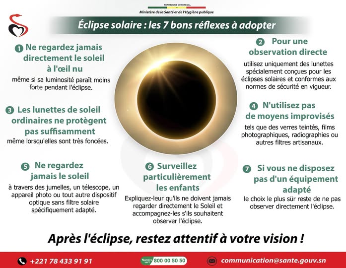 Éclipse solaire : le ministère de la Santé met en garde contre les risques oculaires