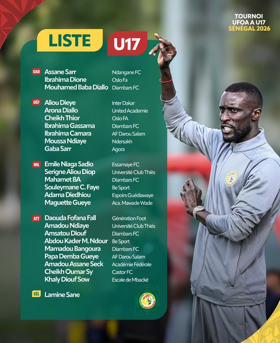 Tournoi UFOA-A U17 : Lamine Sané publie la liste des Lionceaux avec les champions d'Afrique en titre