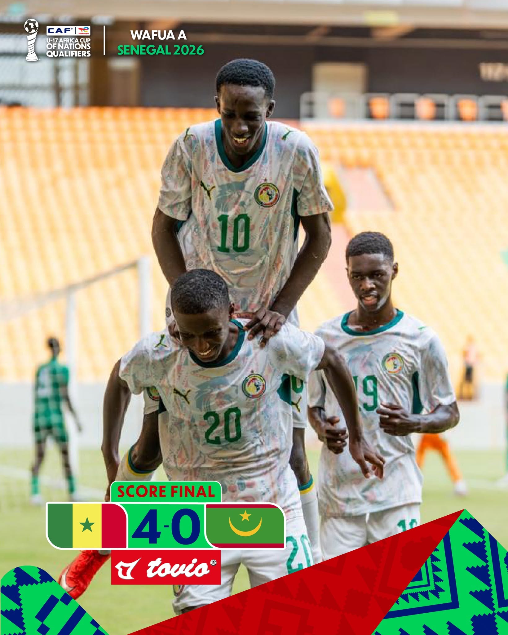 Tournoi UFOA A U17 : le Sénégal écrase la Mauritanie (4-0)