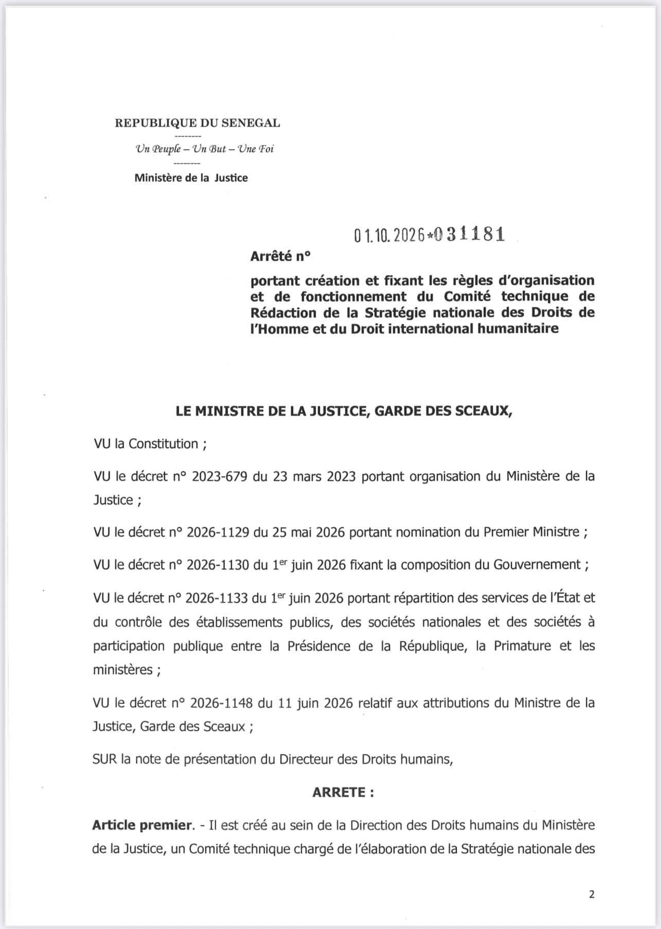 Le Sénégal met en place un Comité technique pour sa Stratégie nationale des Droits de l’Homme