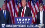 Première déclaration de Donald Trump: "Je serais le Président de tous les américains, (...)"