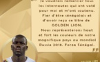 Elu "Golden Lion 2017", Kalidou Koulibaly remercie les internautes sénégalais