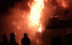 Incendie au centre commercial de sandaga