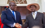Félix Tshisekedi reçu en grande pompe par Yoweri Museveni à Entebbe