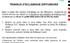 Travaux d'Eclairage Diffuseurs sur l'Autoroute de l'Avenir: fermeture des bretelles de Rufisque-Est du 04 au 11 juillet