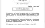 #Covid-19: le président Macky Sall est sorti de sa mise en quarantaine, les tests effectués sur lui sont revenus négatifs (communiqué)
