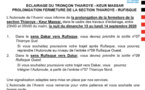 Travaux d’éclairage Thiaroye-Rufisque: prolongation de la fermeture de la Section Thiaroye-Rufisque