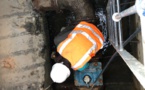 Fuite usine du Point B : Les techniciens de Sen'Eau dans les travaux de réparation