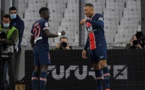 Mbappé, célébration de son but avec Gana Gueye et le Ataya