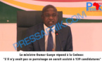 Le ministre Oumar Gueye répond à la Cedeao: "S'il n’y avait pas ce parrainage on aurait assisté à 139 candidatures"