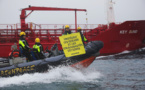 Greenpeace intercepte un navire-citerne transportant de l'huile de poisson